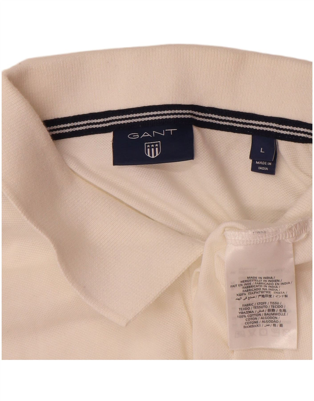 Camisa polo masculina Gant grande algodão branco