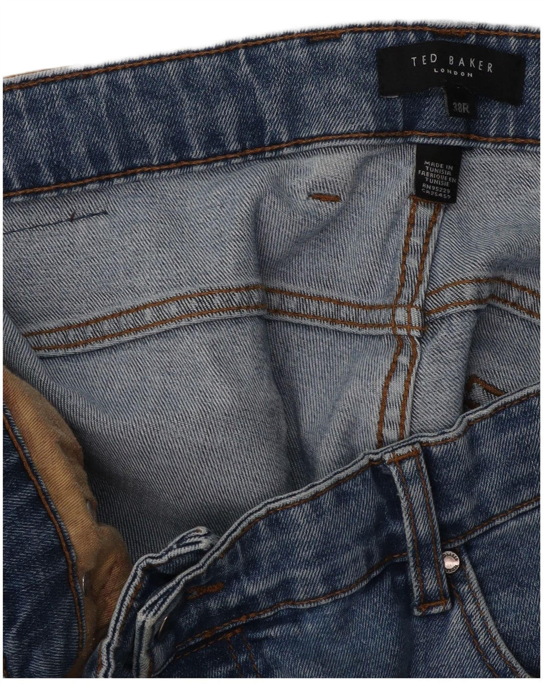 Calça jeans reta masculina TED BAKER W38 L32 algodão azul