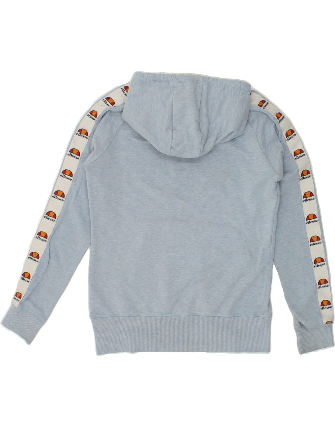 ELLESSE Womens Graphic Hoodie Jumper UK 12 Medium Blue Cotton Vintage Ellesse and Second-Hand Ellesse from Messina Hembry 