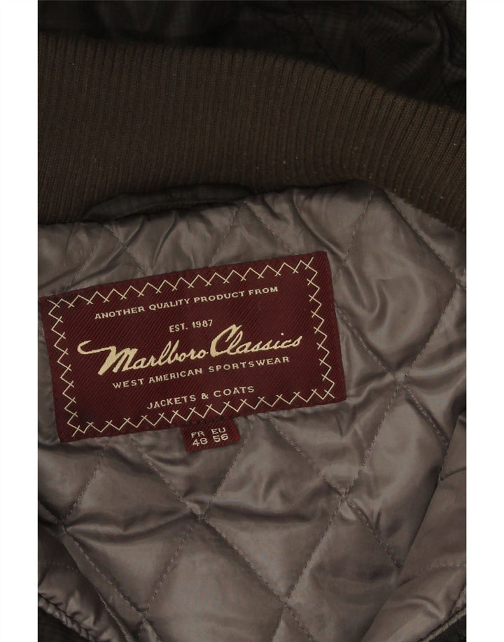 Jaqueta masculina acolchoada com capuz Marlboro Classics EU 56 3XL poliéster cinza