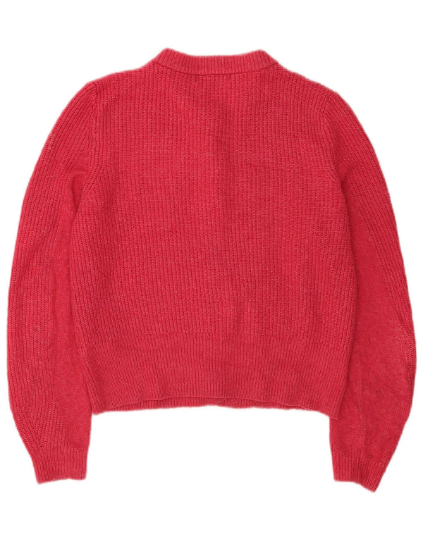 Suéter cardigã feminino Marks & Spencer Reino Unido 12 acrílico rosa médio