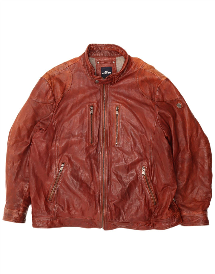 Jaqueta de couro masculina ENGBERS UK 46 3XL Borgonha