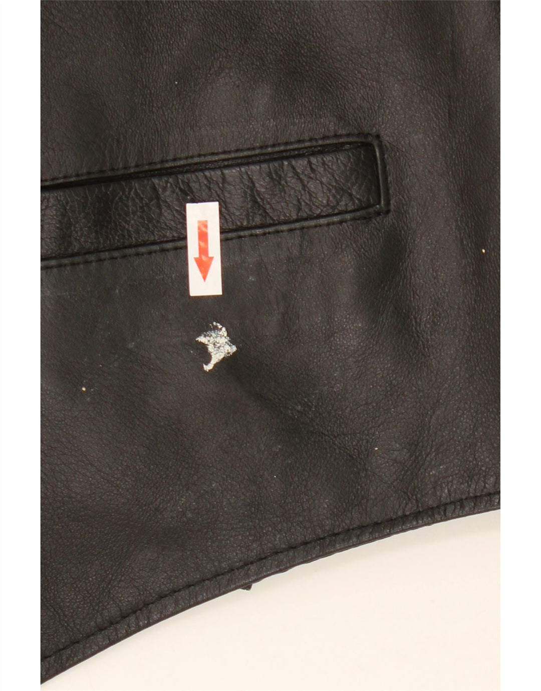 Colete de couro masculino vintage médio preto