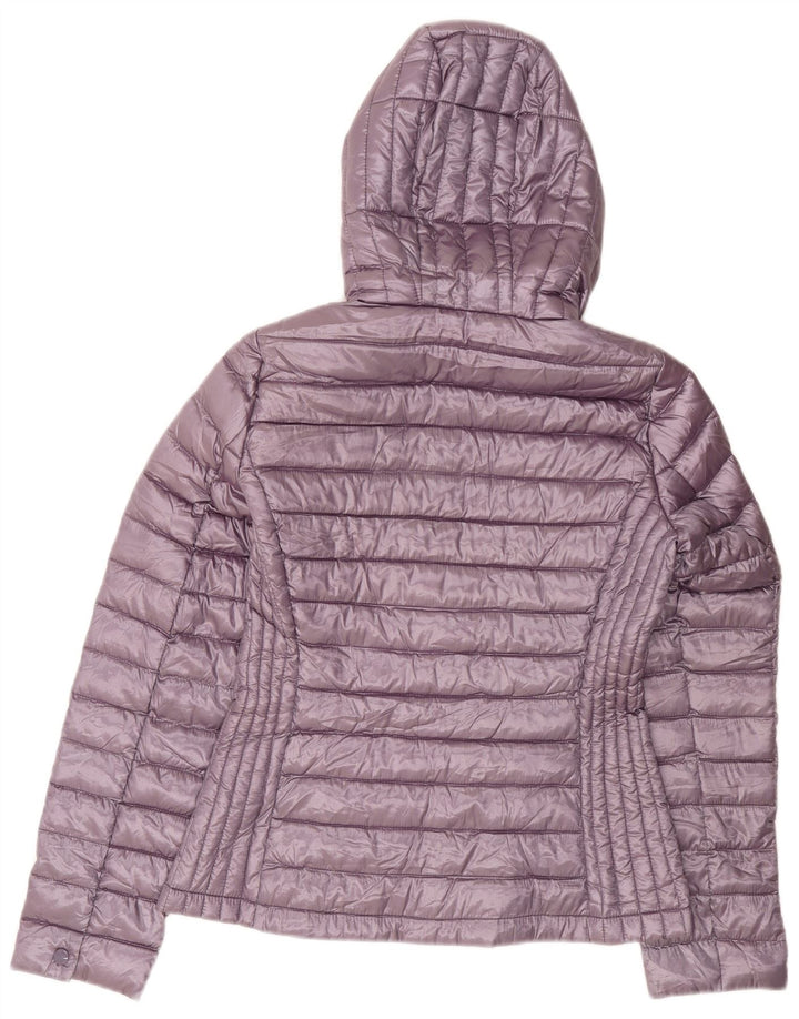 Jaqueta acolchoada com capuz feminina Calvin Klein UK 10 poliéster roxo pequeno