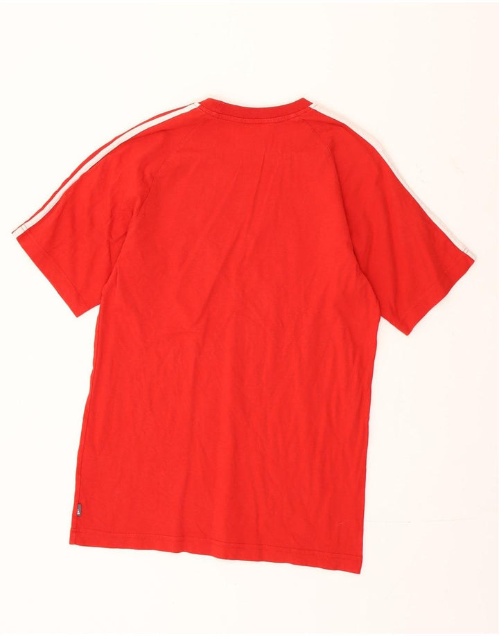 Adidas Mens T-Shirt Top Pequeno Algodão Vermelho