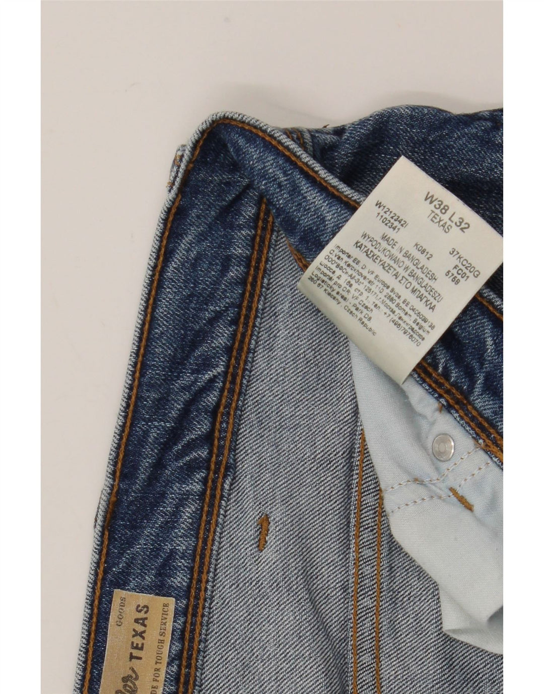 Wrangler Masculino Texas Straight Jeans W38 L27 Azul Algodão