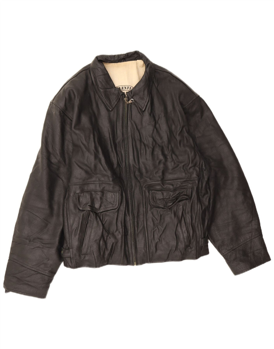 Jaqueta de couro masculina Giorgio Valenti Reino Unido 40 grande couro preto