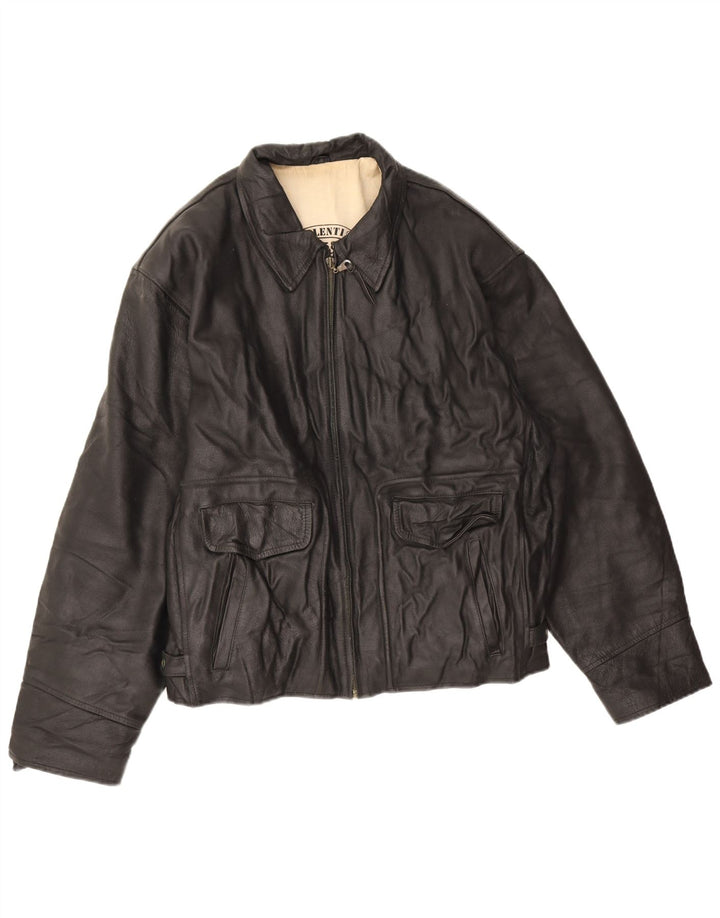 Jaqueta de couro masculina Giorgio Valenti Reino Unido 40 grande couro preto