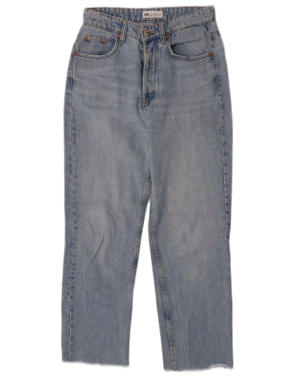 Zara Jeans Cônicos Femininos EU 36 XS W26 L26 Azul Algodão