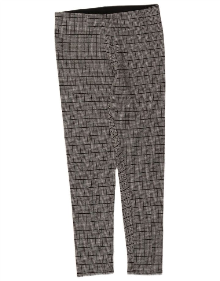Zara Leggings Mulher UK 18 XL Cinza Houndstooth
