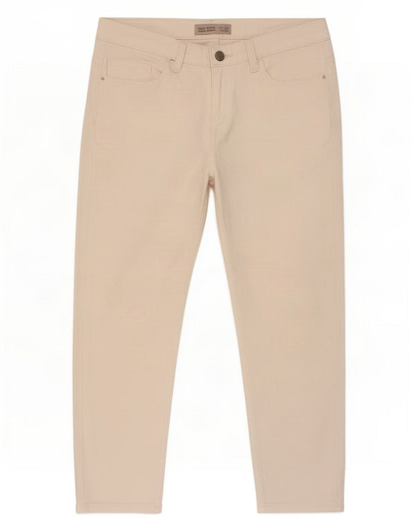 Calça jeans feminina Zara EU 42 grande W32 L24 algodão branco