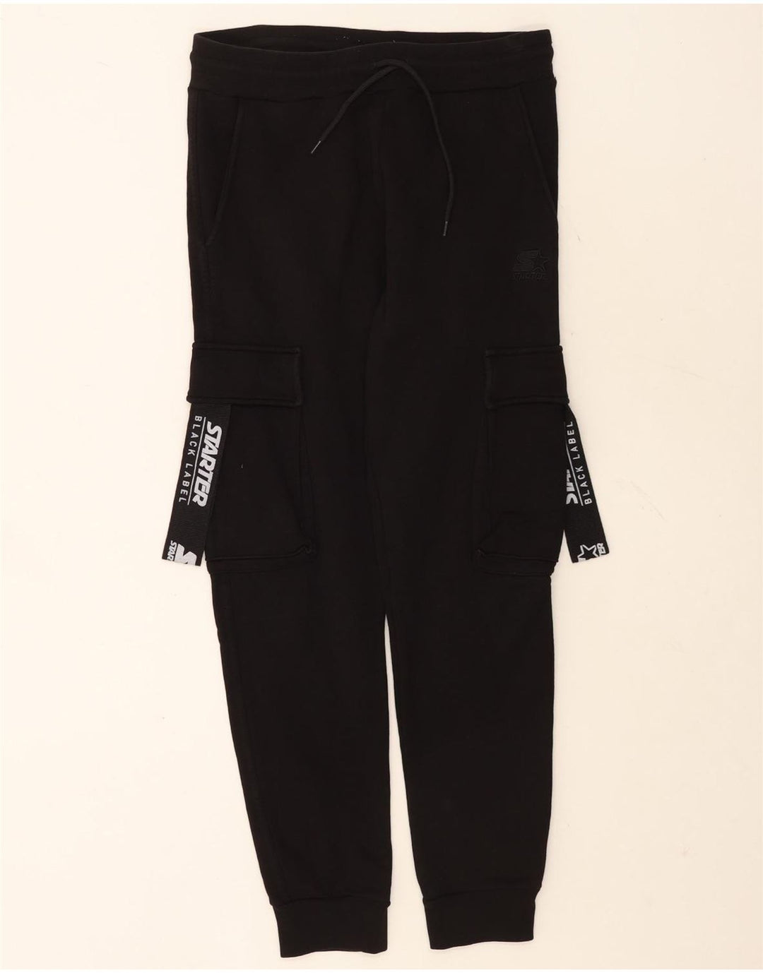 Calça de treino masculina Starter Graphic Cargo Joggers médio algodão preto