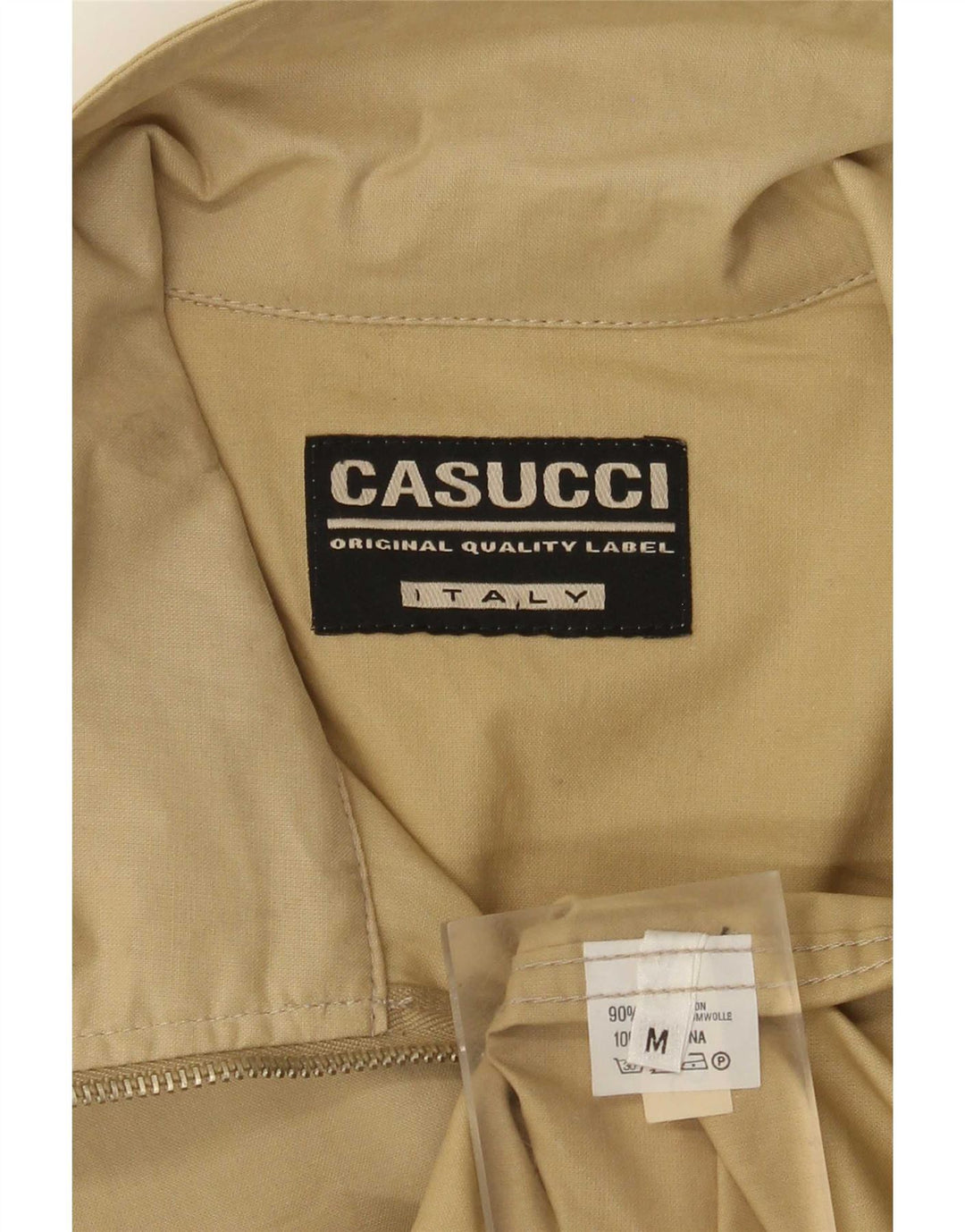 Jaqueta utilitária masculina Casucci UK 38 algodão bege médio