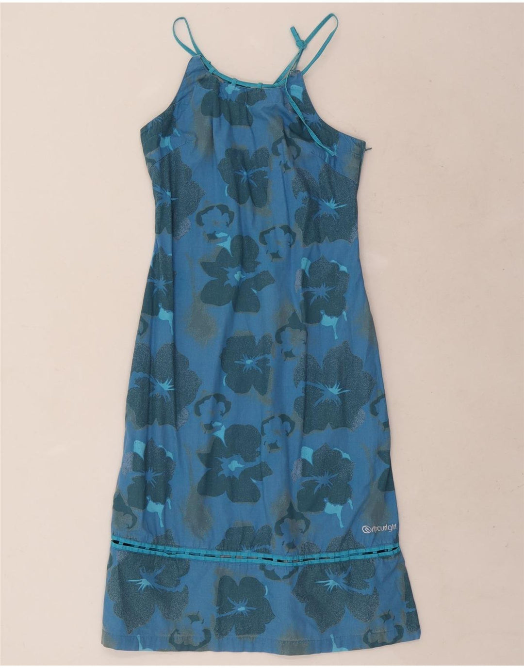 Vestido feminino Rip Curl frente única EU 38 algodão floral azul médio