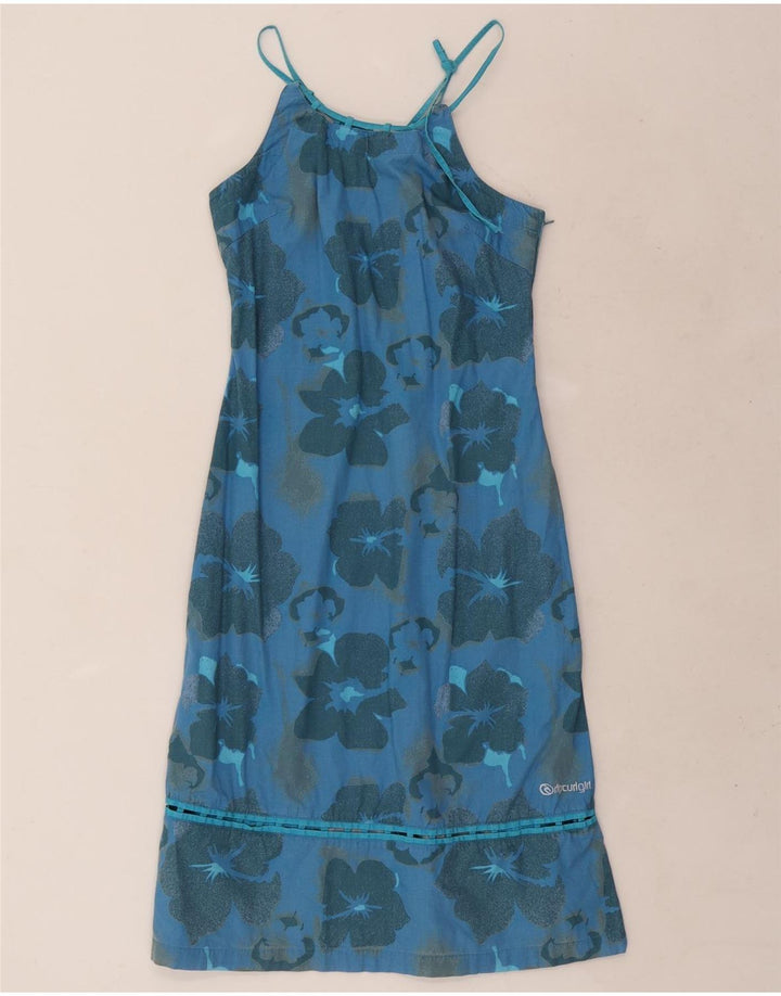 Vestido feminino Rip Curl frente única EU 38 algodão floral azul médio