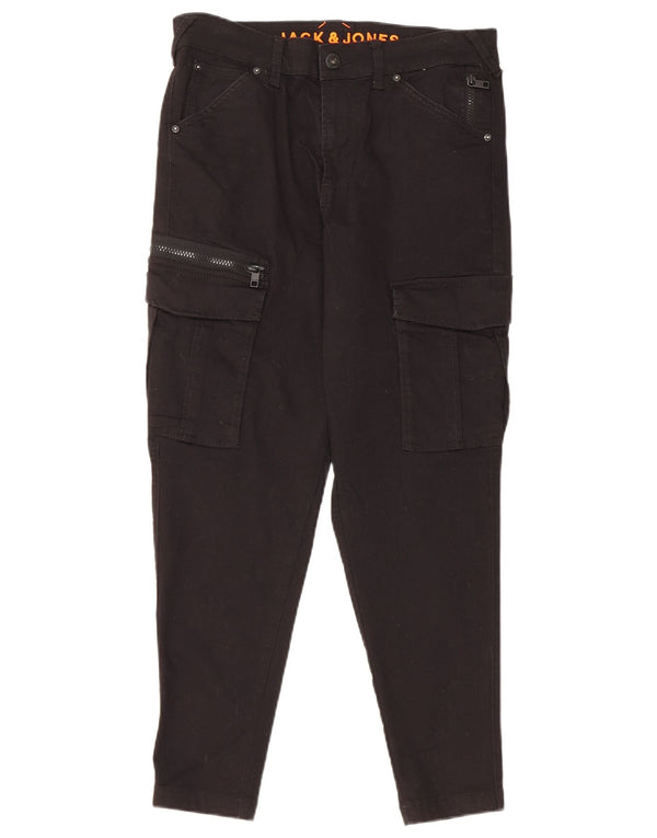 Calça cargo masculina slim cropped Jack & Jones W28 L25 algodão preto