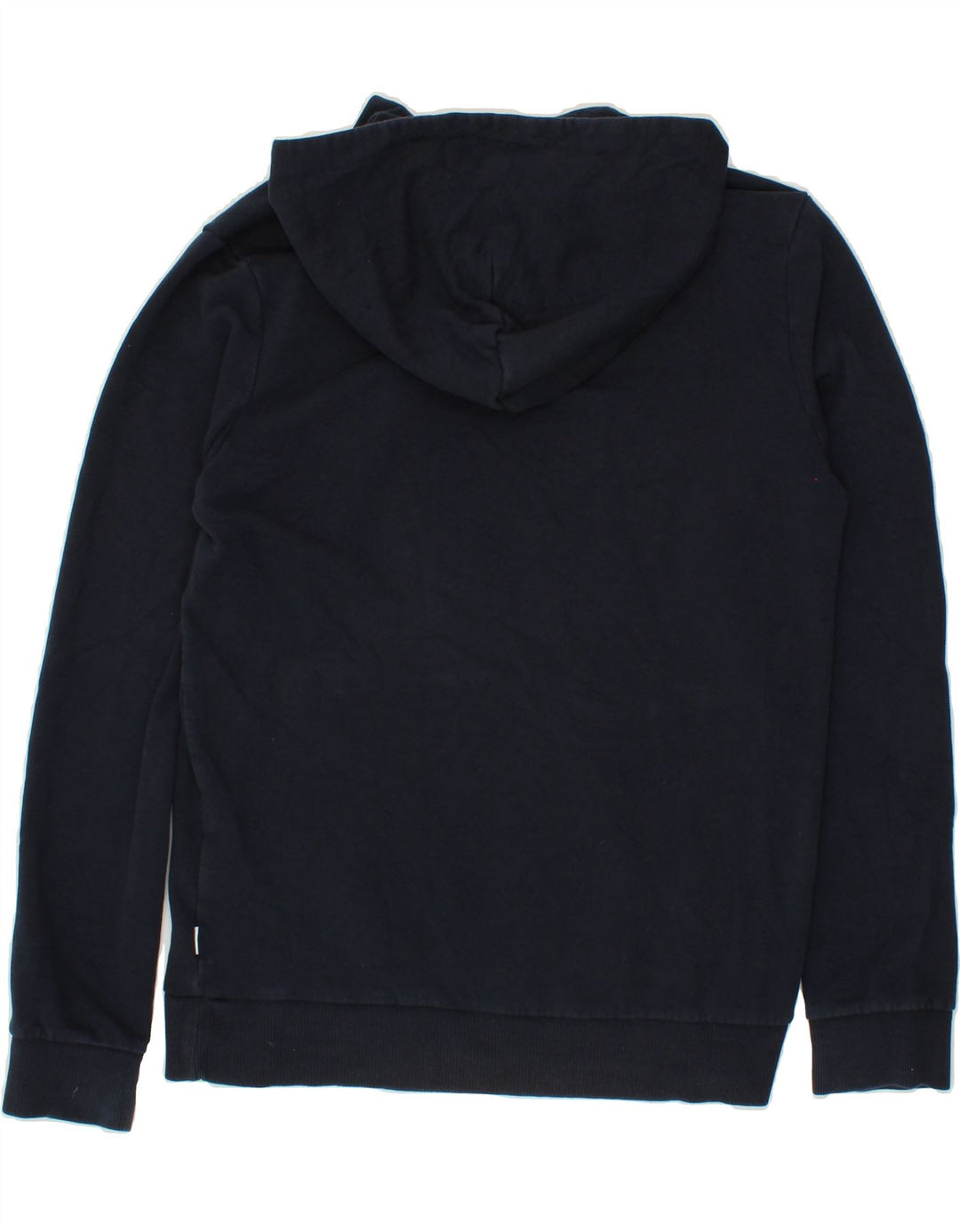 JACK & JONES Mens Graphic Hoodie Jumper Medium Navy Blue Cotton Vintage Jack & Jones and Second-Hand Jack & Jones from Messina Hembry 