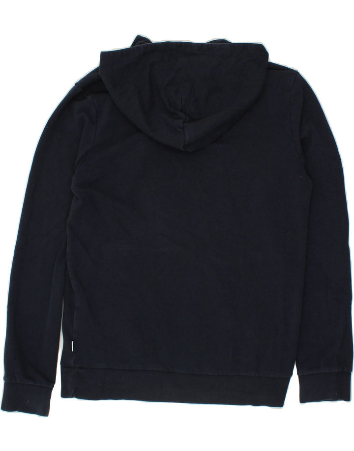 JACK & JONES Mens Graphic Hoodie Jumper Medium Navy Blue Cotton Vintage Jack & Jones and Second-Hand Jack & Jones from Messina Hembry 