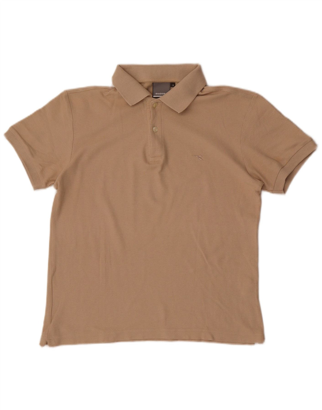 Camisa polo masculina Diadora pequena algodão bege