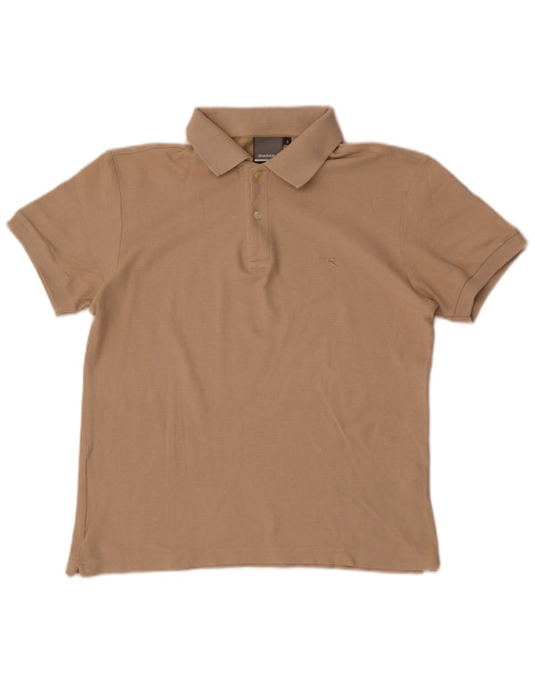 Camisa polo masculina Diadora pequena algodão bege