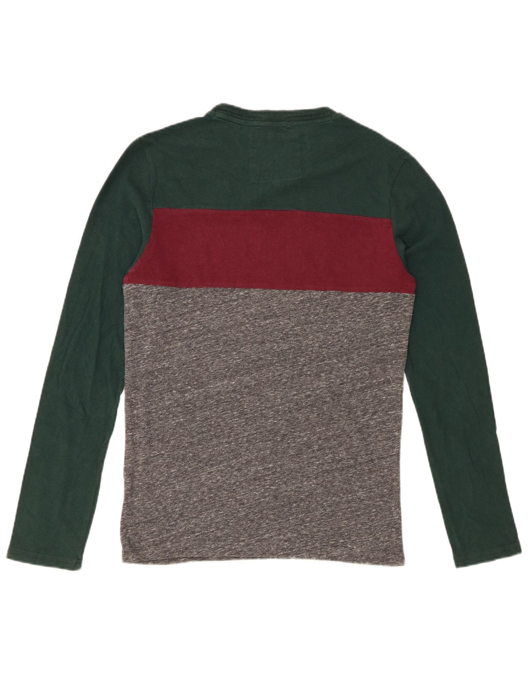 SUPERDRY Top gráfico masculino manga comprida pequeno bloco colorido multicolorido
