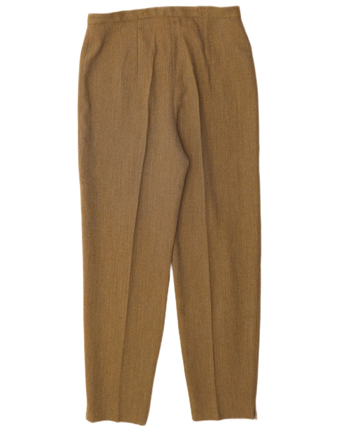 Calça casual feminina VINTAGE de cintura alta cônica W28 L29 risca de giz bege