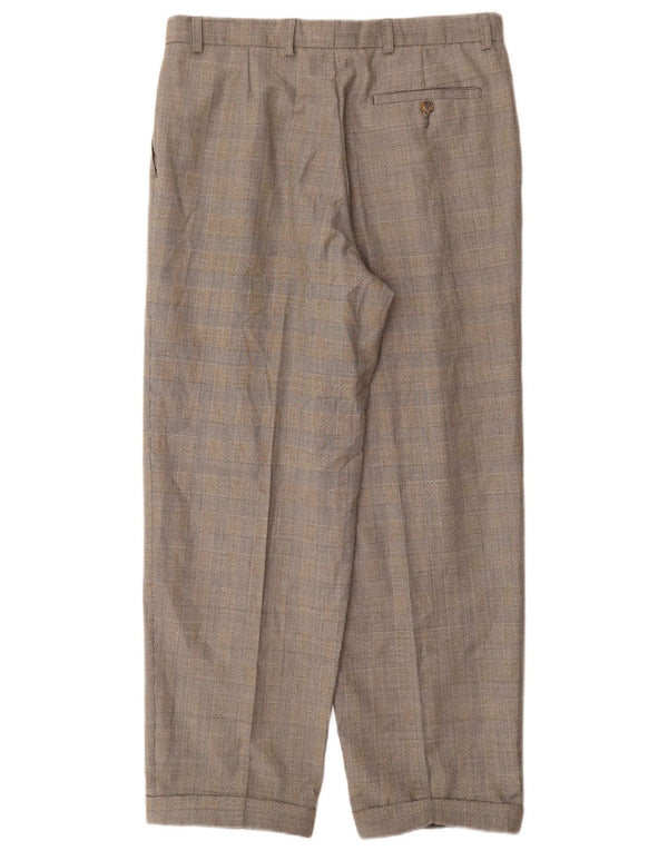 Calça masculina Marks & Spencer St. Michael Pegged Suit W32 L29 cinza xadrez