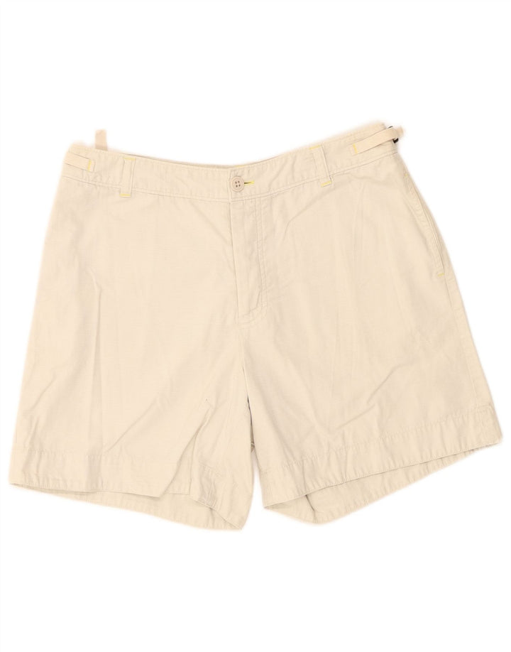 Shorts Chino feminino Gap US 8 médio W28 algodão xadrez bege