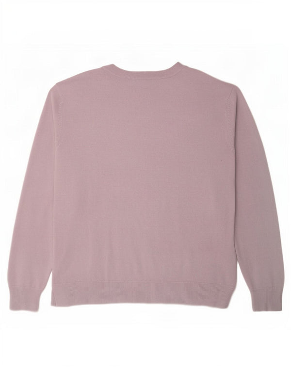 Suéter feminino Marks & Spencer com gola canoa Reino Unido 18 XL roxo acrílico