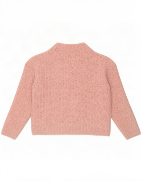Suéter feminino Massimo Dutti com gola tartaruga e gola redonda Reino Unido 6 XS rosa poliamida