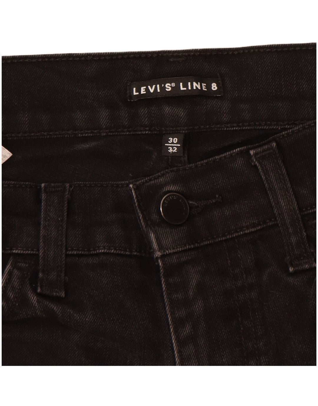 Jeans feminino Levi's Line 8 Slim W30 L32 algodão preto