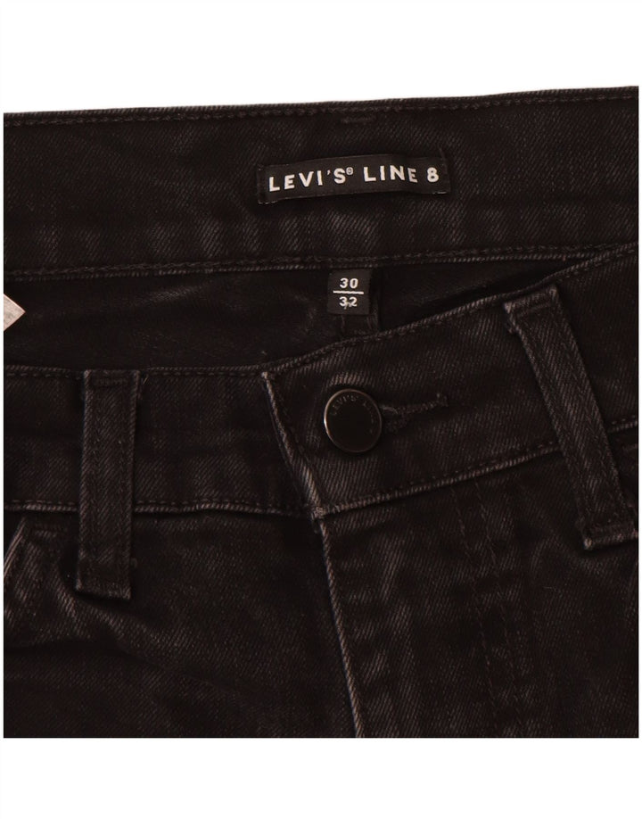Jeans feminino Levi's Line 8 Slim W30 L32 algodão preto