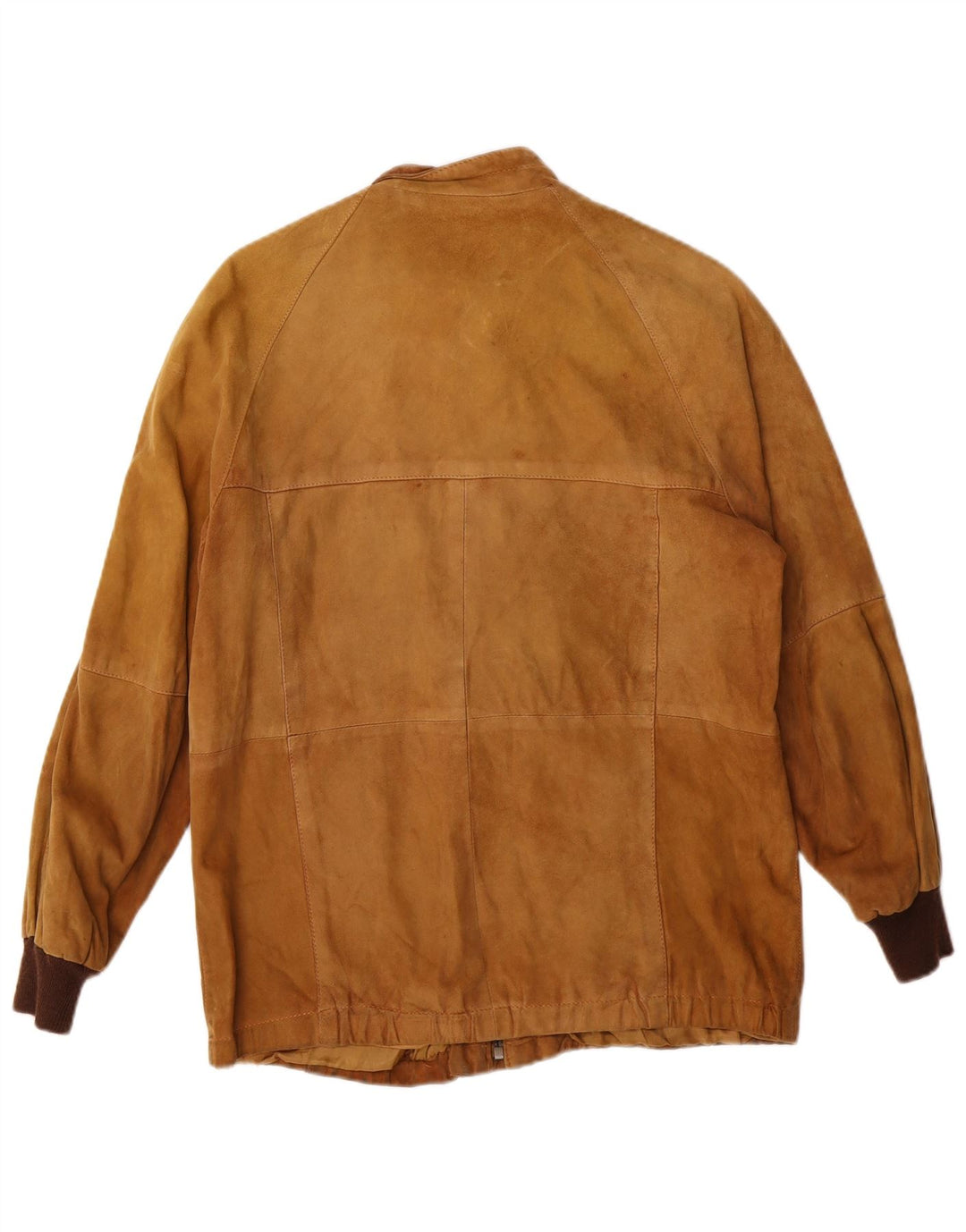 Jaqueta bomber feminina vintage de camurça Reino Unido 12 couro marrom médio