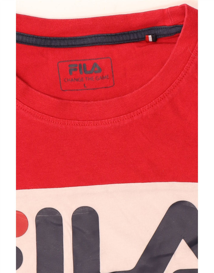 Camiseta masculina Fila Graphic Top grande bloco colorido multicolorido