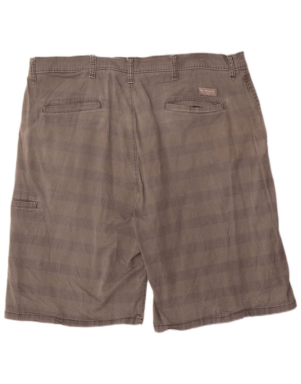 Wrangler Mens Chino Shorts W40 XL Cinza Listrado Algodão