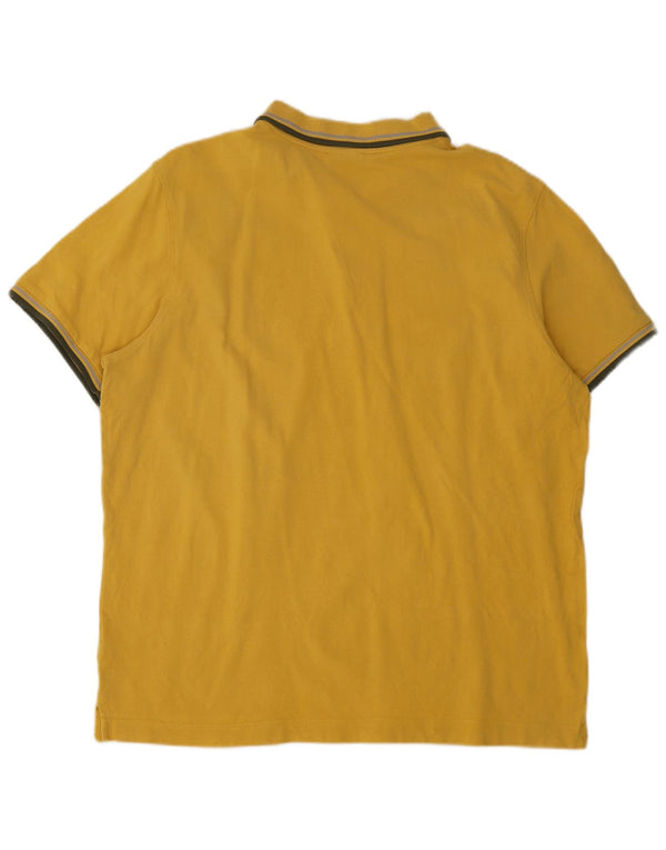 Camisa polo masculina Lotto grande algodão listrado amarelo