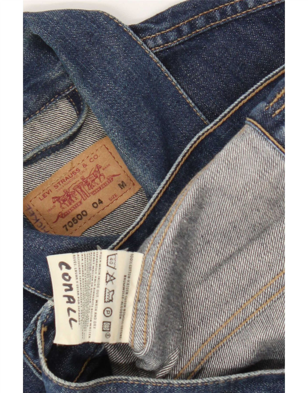 Jaqueta jeans masculina Levi's UK 38 algodão azul marinho médio