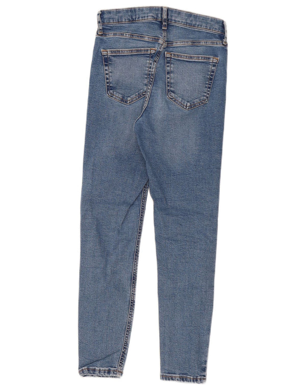 Topshop Jeans Skinny Feminino Reino Unido 8 Pequeno W26 L25 Azul Algodão