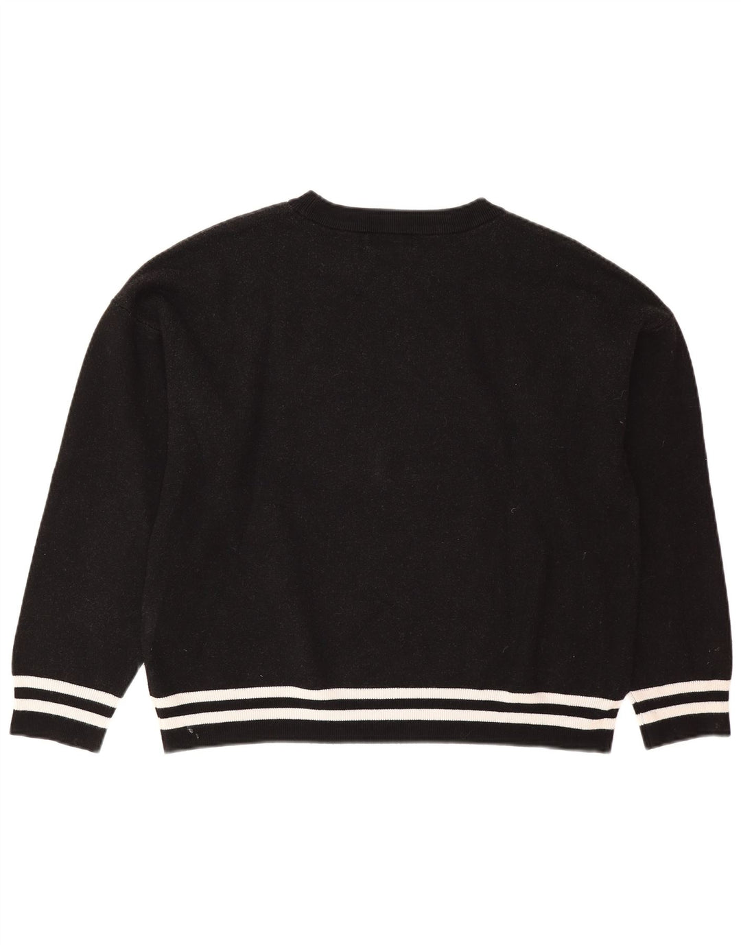 Suéter feminino Dkny com estampa gráfica grande Reino Unido 16 grande viscose preta