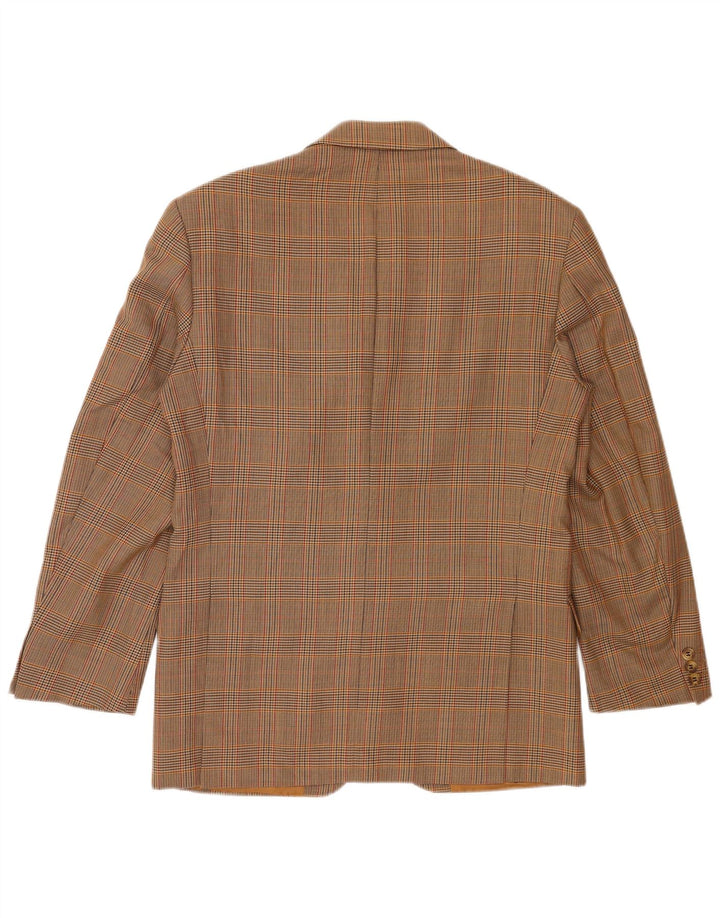Jaqueta blazer masculina de 2 botões Marks & Spencer Reino Unido 38 Houndstooth bege médio