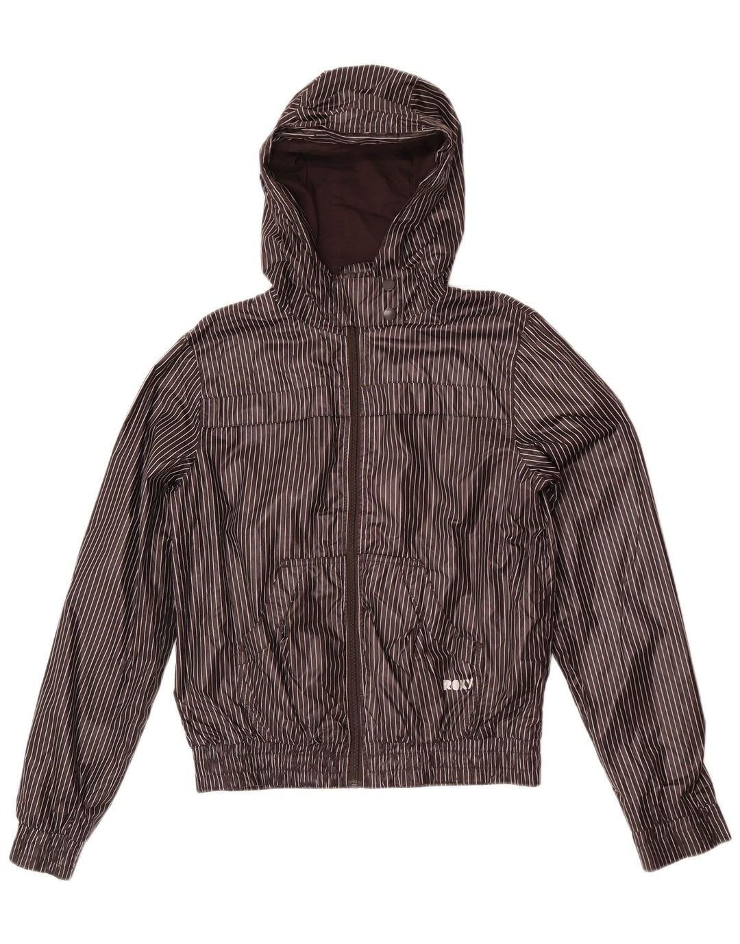 Roxy Jaqueta feminina com capuz e moletom UK 18 XL cinza risca de giz poliéster