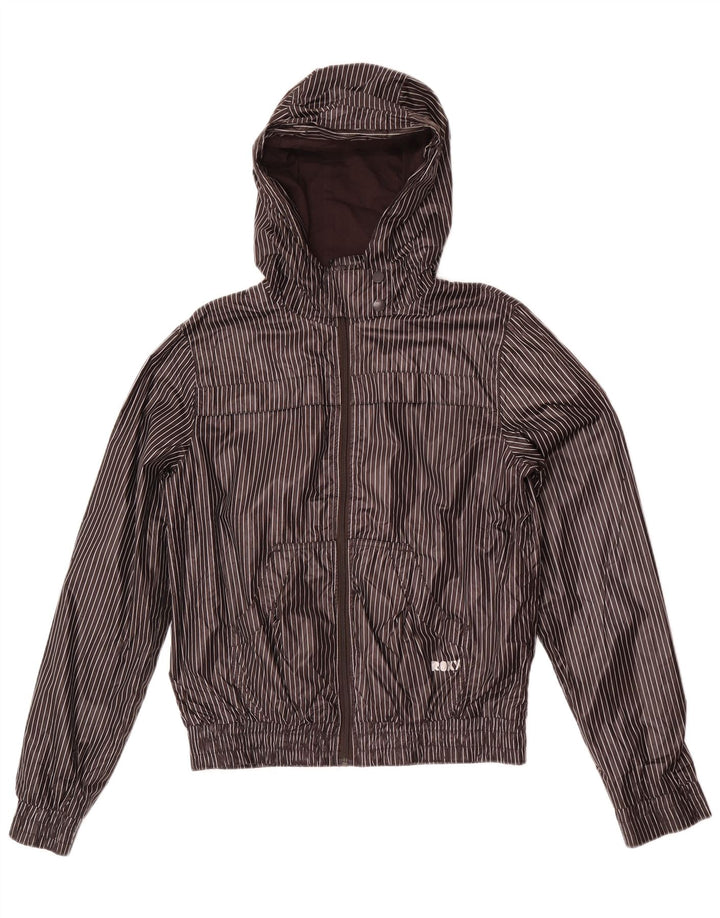 Roxy Jaqueta feminina com capuz e moletom UK 18 XL cinza risca de giz poliéster