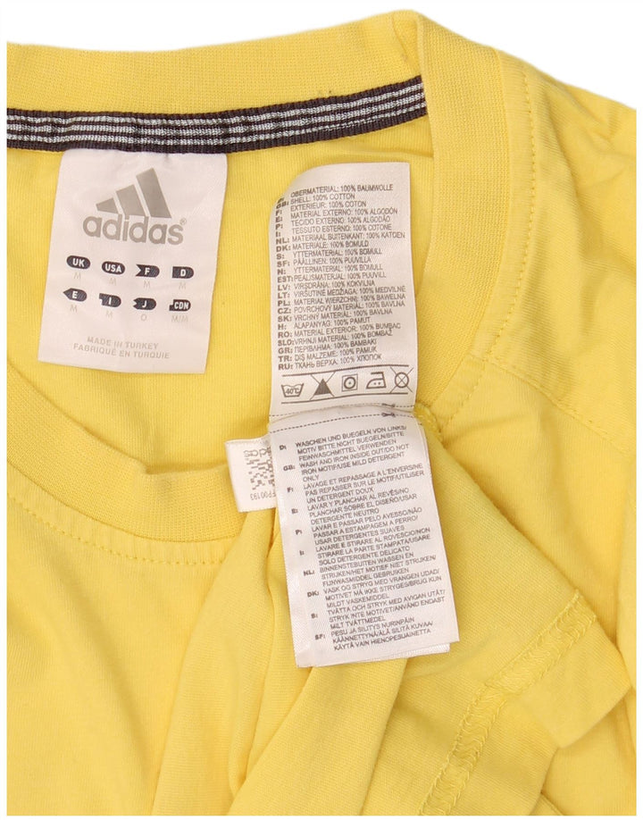 Adidas Mens Graphic T-Shirt Top Médio Algodão Amarelo