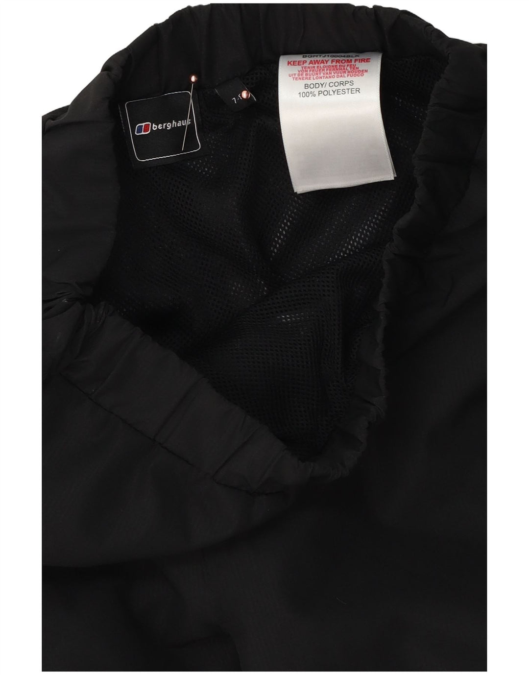 Calça corta-vento Berghaus Boys 7-8 anos poliéster preto