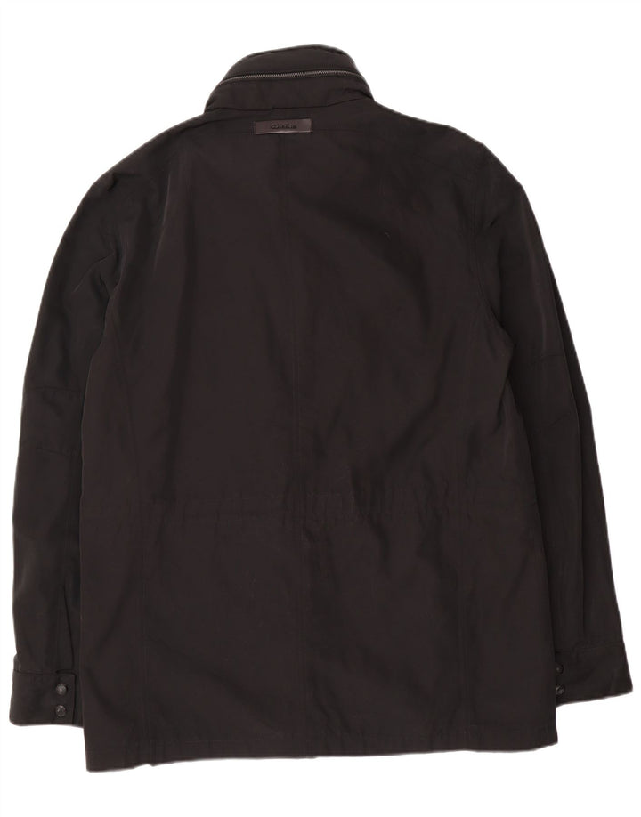 Jaqueta utilitária masculina Calvin Klein UK 38 poliéster preto médio