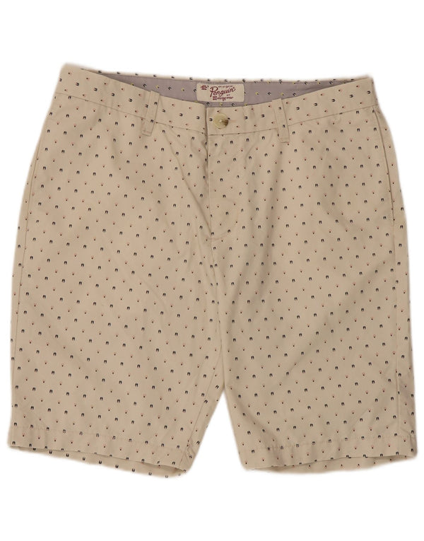 Shorts Chino masculino Penguin W34 grande algodão manchado bege