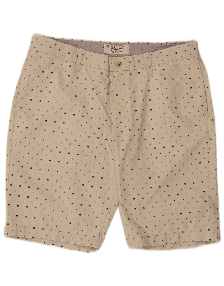 Shorts Chino masculino Penguin W34 grande algodão manchado bege