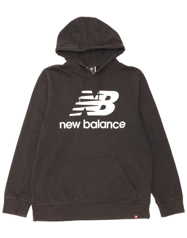 New Balance Mens Graphic Hoodie Jumper XL Algodão Preto