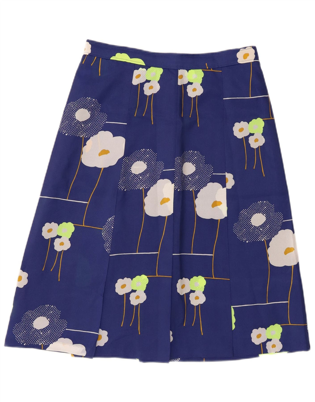 Saia feminina vintage linha A W28 floral azul médio