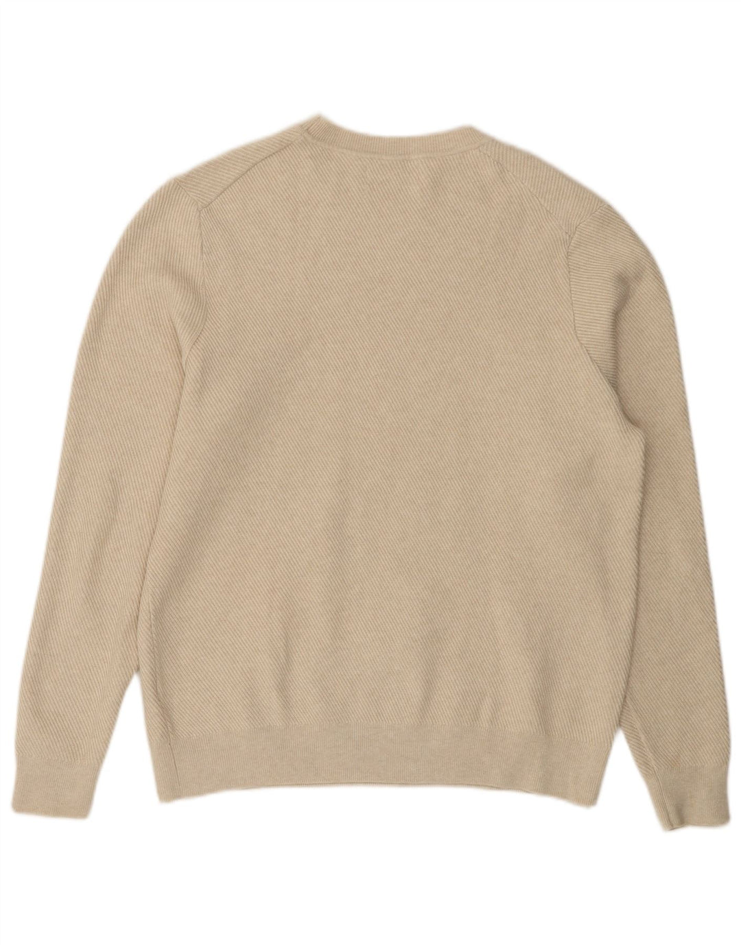 Suéter masculino Marks & Spencer com gola redonda, grande poliéster bege